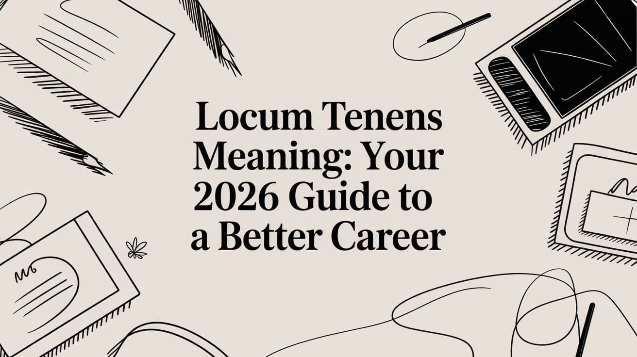 Locum Tenens Meaning: Your 2026 Guide to a Better Career