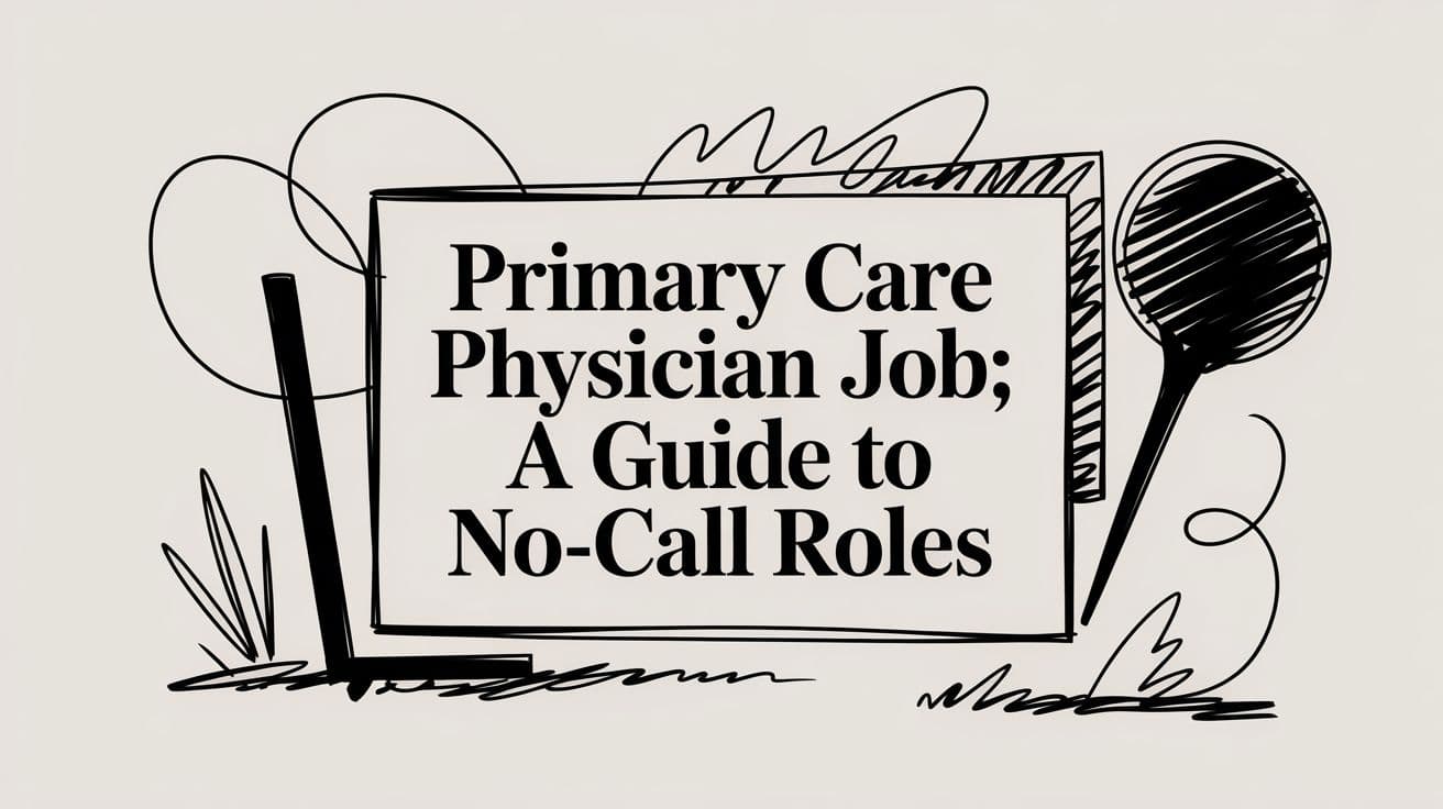 Primary Care Physician Job: A Guide to No-Call Roles
